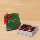 Merry christmas snow flakes designed premium chocolate 9 piece hard box