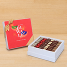 Corporate Customized Happy Diwali holding hands candle designed premium chocolate hard box