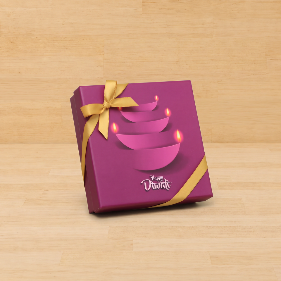 Diwali candle designed premium chocolate 9-piece printed hard box