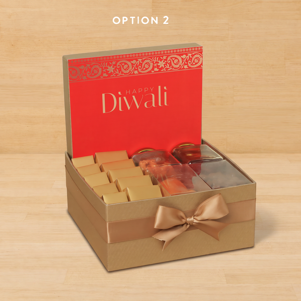 Happy Diwali customized with chocolate & sweets medium hamper