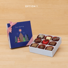 Set of 5 Customized Season's greetings designed premium chocolate 9p hard box