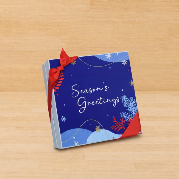 Season's greetings designed premium chocolate 2-layer hard box