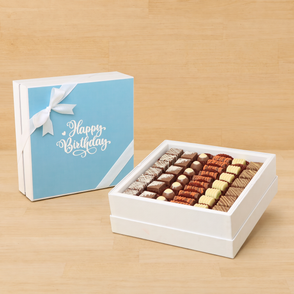 Happy birthday blue designed chocolat...