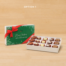 Merry christmas snow flakes designed premium chocolate 15 piece hard box