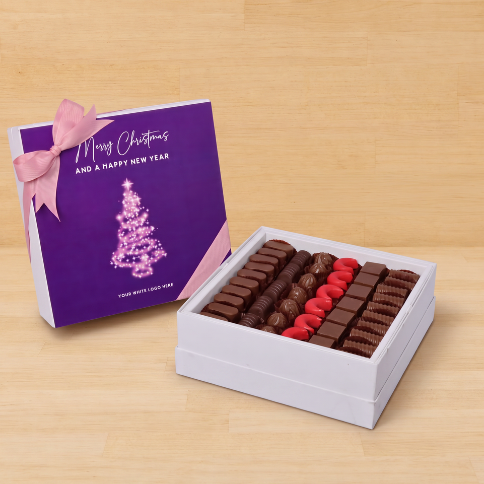 Merry Christmas & happy new year magical tree designed premium chocolate hard box
