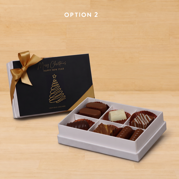 Set of 8 Season's greetings , Merry Christmas & happy new year designed premium chocolate 6- piece hard box