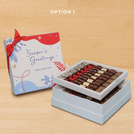 Corporate customized merry season's greetings premium chocolate 2-layer hard box