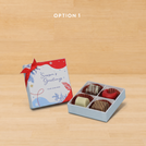 Set of 15 corporate customized season's greetings designed premium chocolate 4p hard box