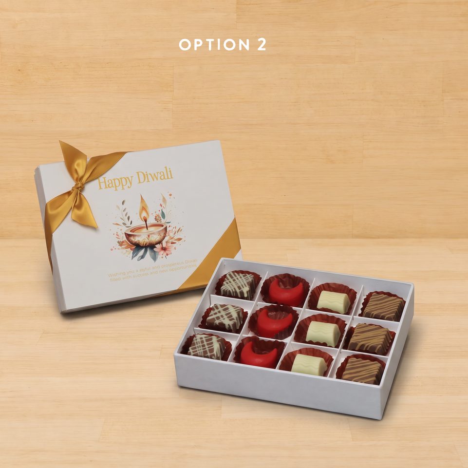 Happy diwali floral candle designed premium chocolate 12P hard box