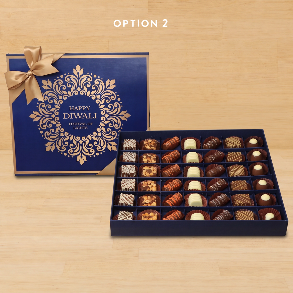 Happy Diwali Festival of Lights ornament designed premium chocolate 42P hard box