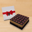 Corporate branded chocolate velvet hard box