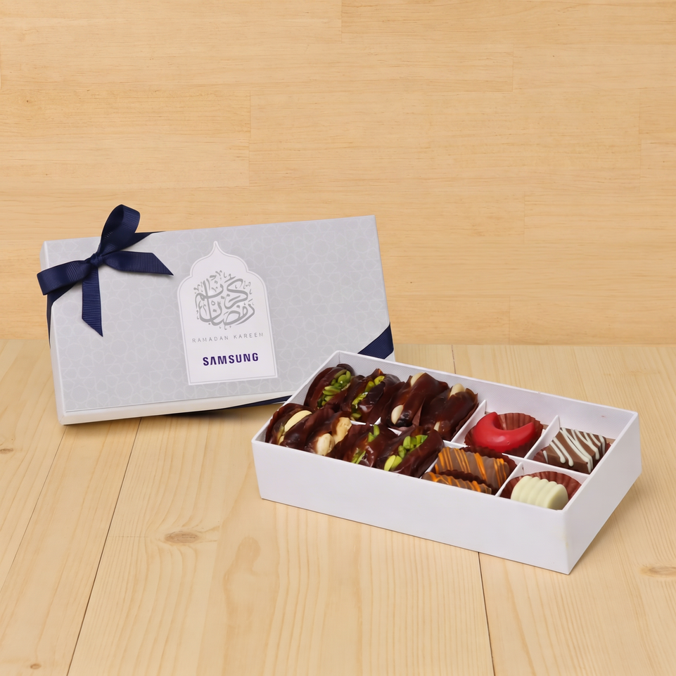 Set of 6 Corporate customized top card ramadan kareem designed 8P hard box