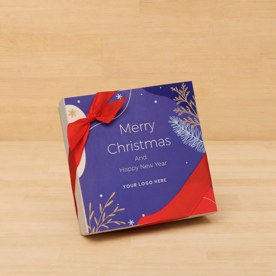 Set of 5 corporate customized merry christmas designed premium chocolate 9p hard box