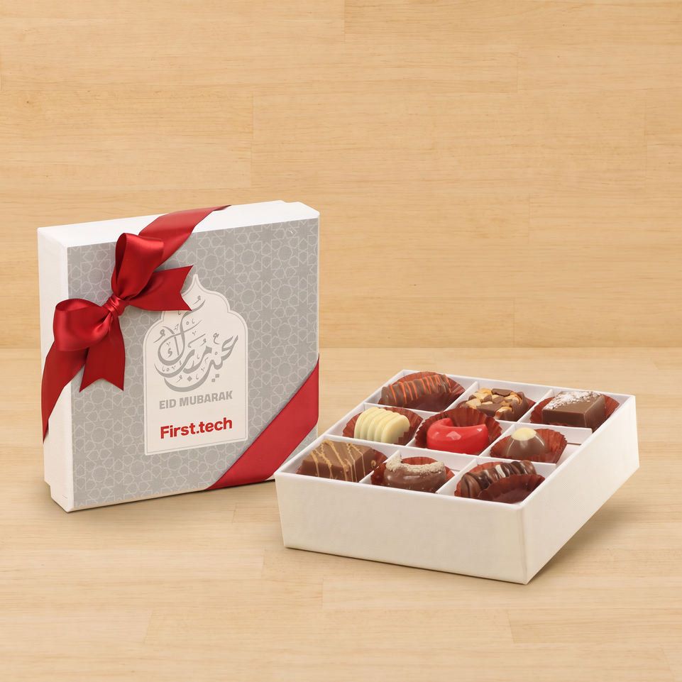 Set of 5 Corporate Eid Mubarak designed premium chocolate 9P hard box
