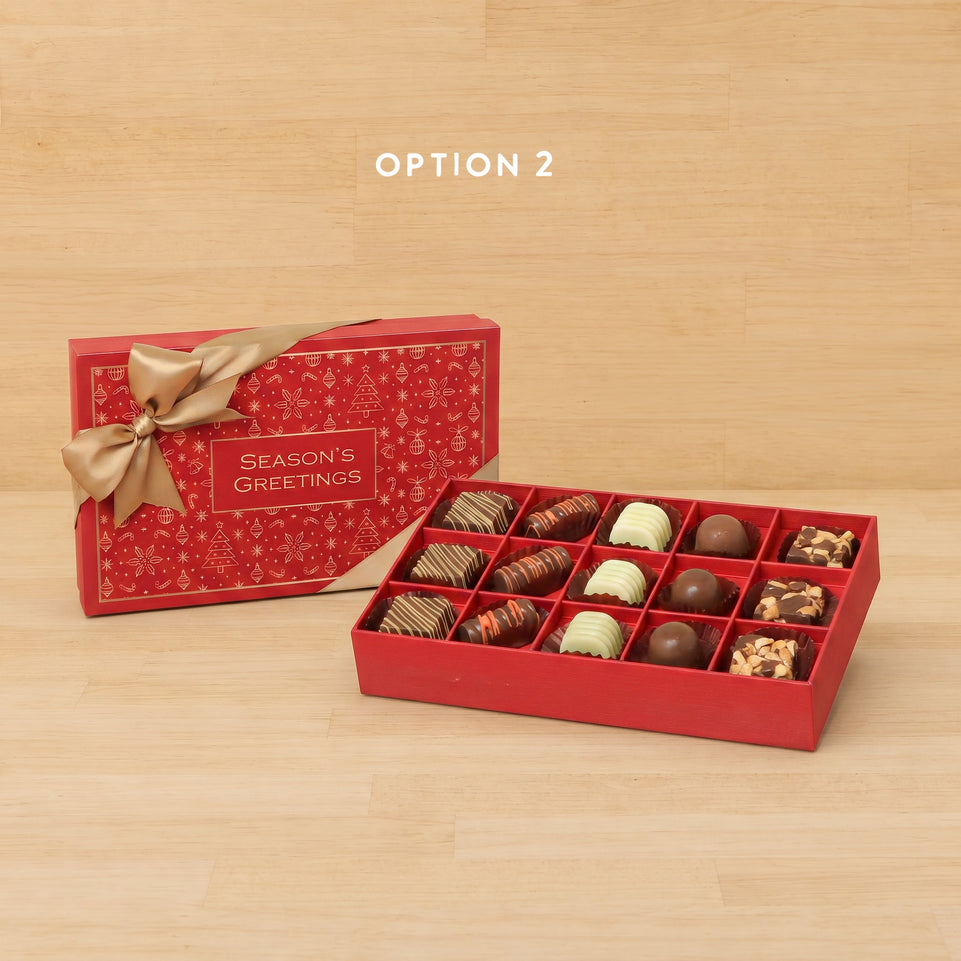 Season's greetings Christmas designed premium chocolate 15P hard box