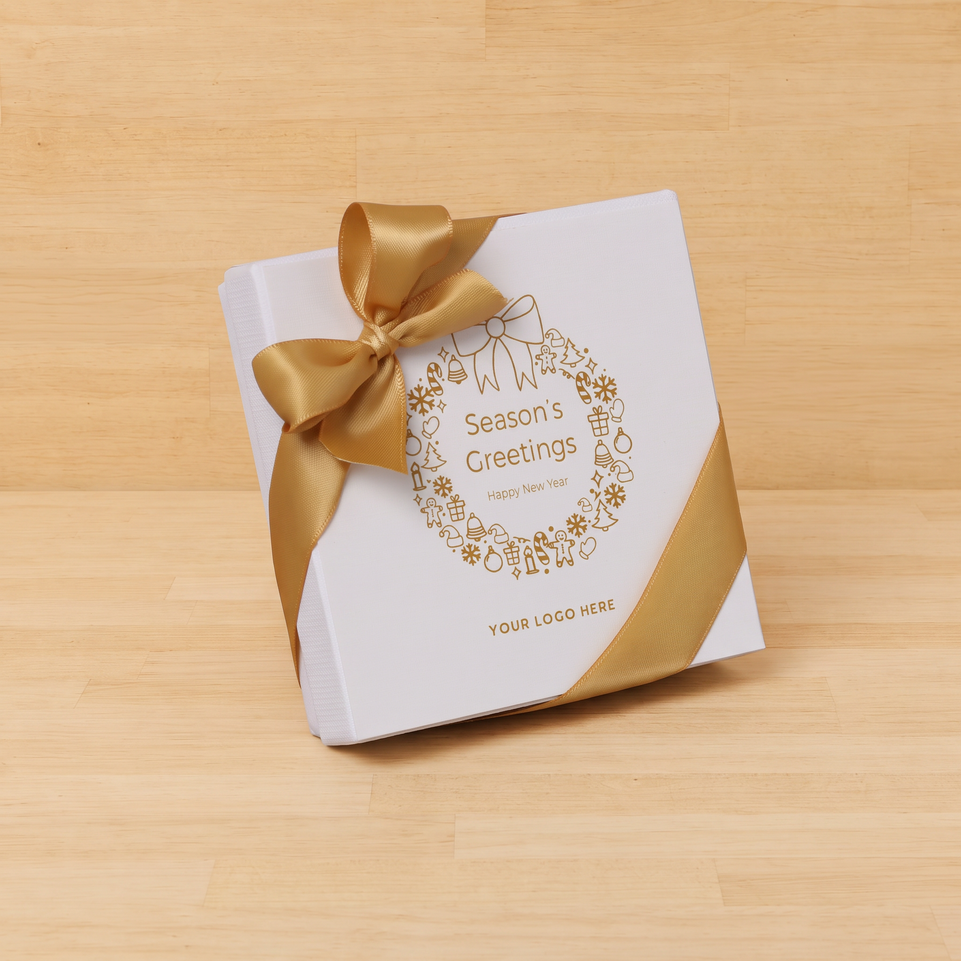 Set of 15 Season's greeting wreath designed premium chocolate 4 piece hard box