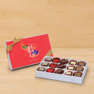 Corporate customized happy diwali holding hands candle designed premium chocolate 15p hard box
