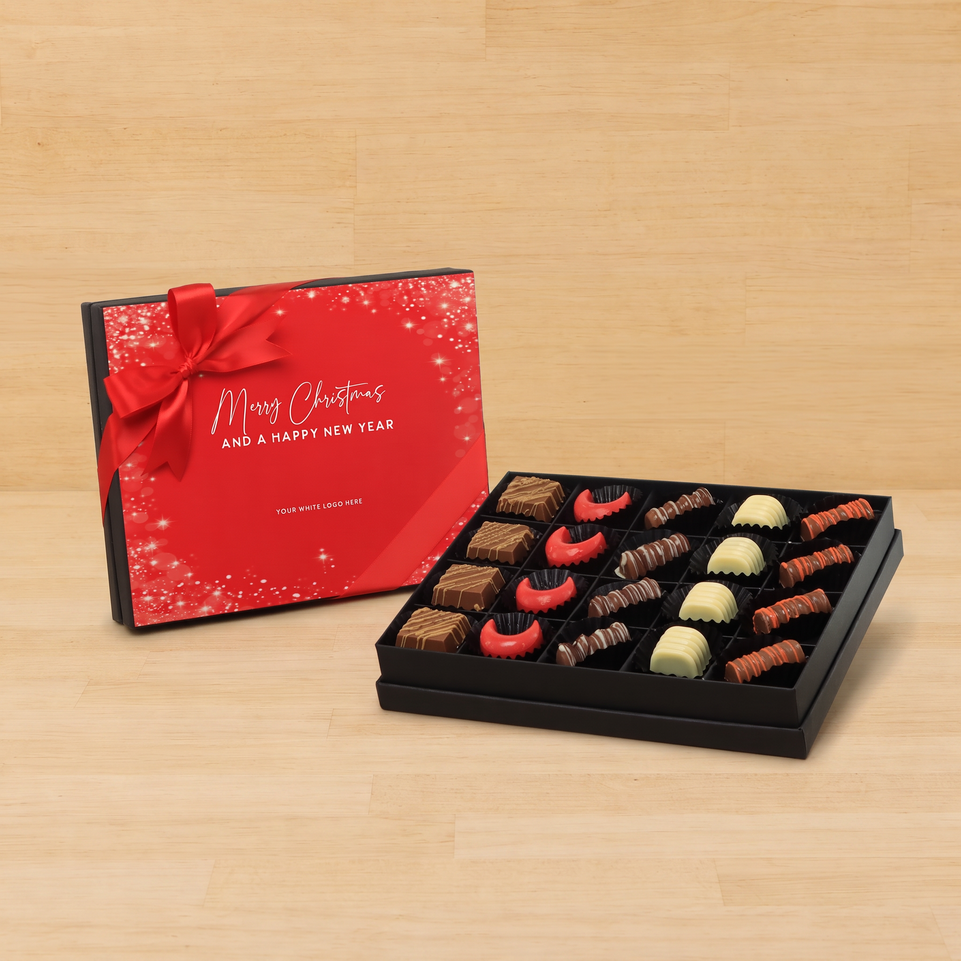 Set of 3 Corporate christmas designed premium chocolate 20P hard box