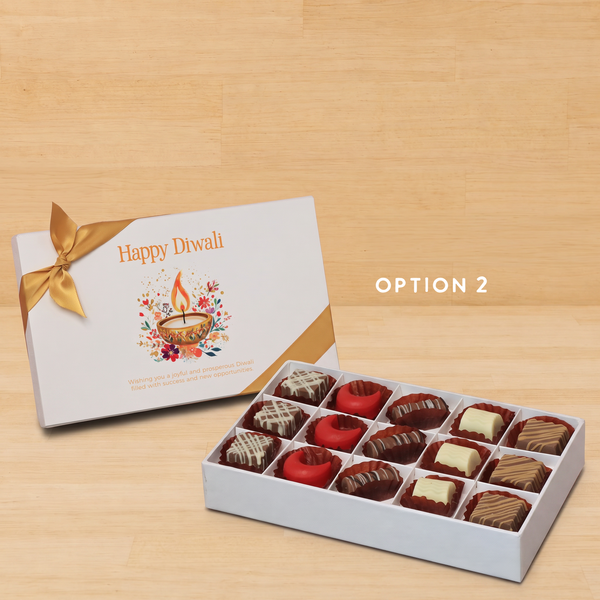 Happy Diwali floral candle designed premium chocolate 15P hard box