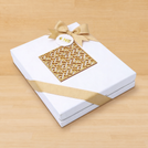 Set of 3 Corporate acrylic gold pattern decorated chocolate hard box with company logo tag