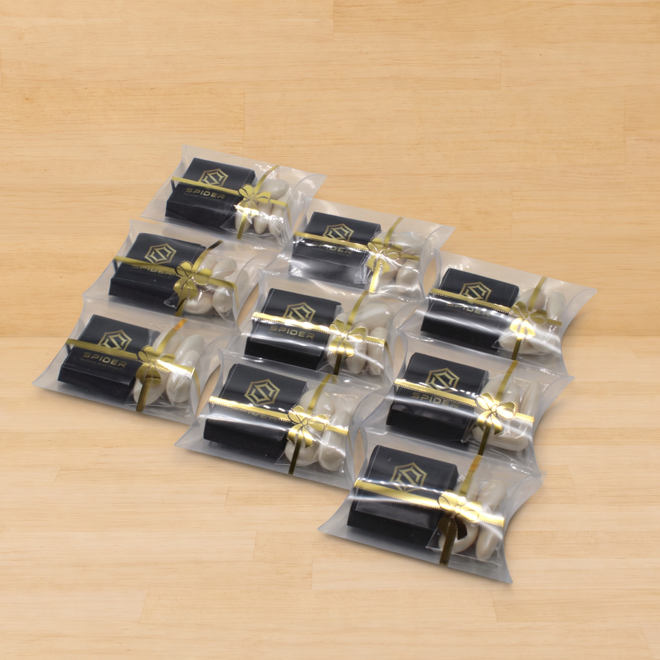 Set of 20 Corporate branded chocolate & almond dragees clear box