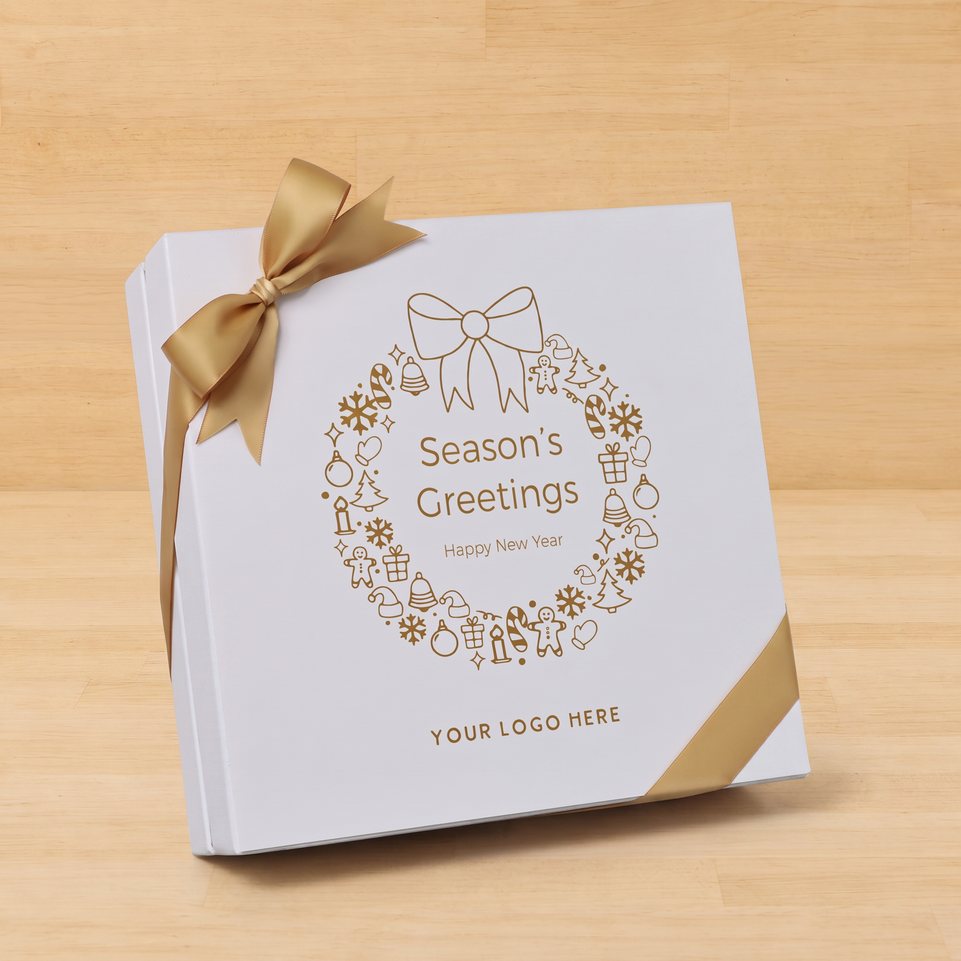 Season's greetings wreath designed premium chocolate 2-layer hard box