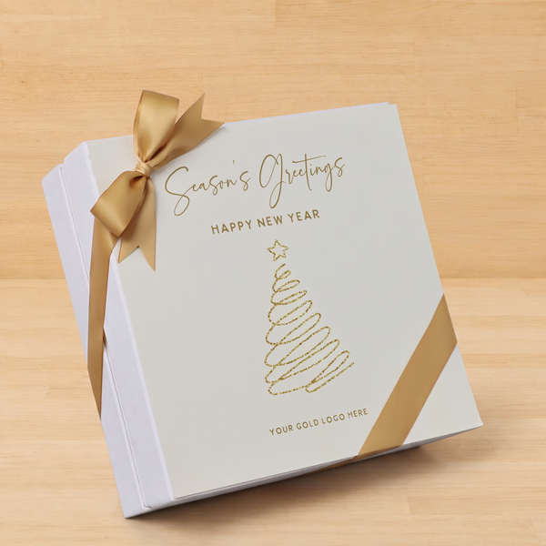 Season's greetings , Merry Christmas & happy new year designed premium chocolate 2-layer hard box