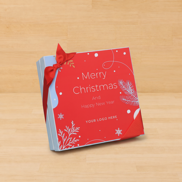 Corporate customized merry christmas designed premium chocolate 2-layer hard box