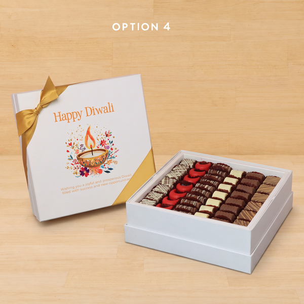 Happy Diwali floral candle designed premium chocolate hard box