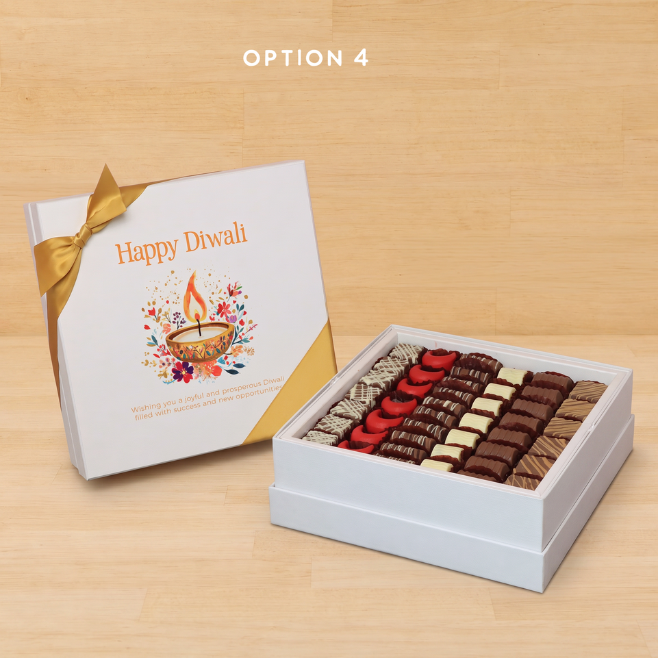 Happy Diwali floral candle designed premium chocolate hard box