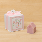 Set of 20 boxes baby girl small house candle with crochet boots in hard box giveaway
