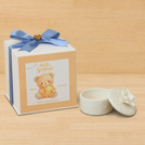 Set of 20 boxes baby girl white rose flower trinket with heart acrylic in hard box giveaway