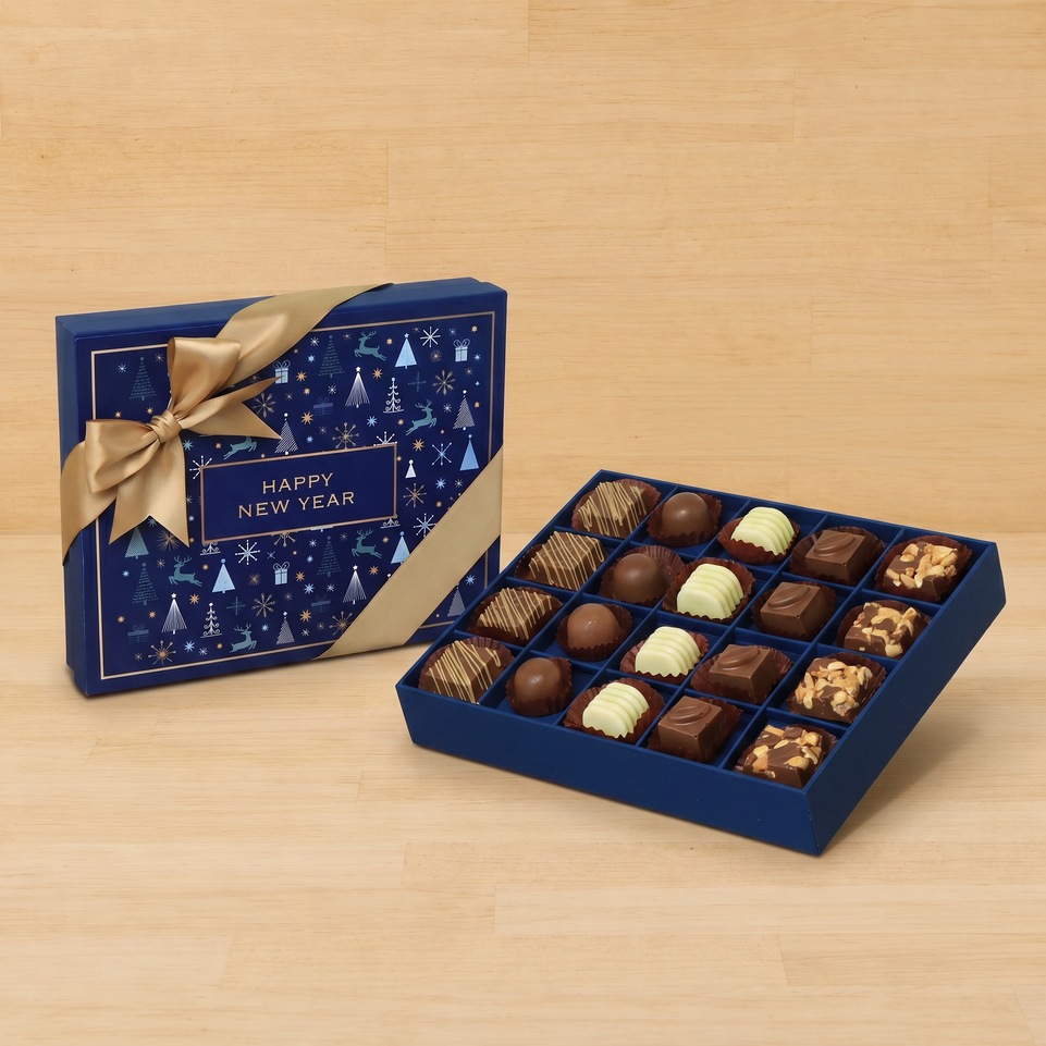 Happy New Year Festive designed premium chocolate 20P hard box