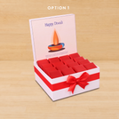 Happy diwali candle blue designed premium chocolate medium hamper