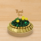 Thank you lemon decorated premium chocolate leather round tray