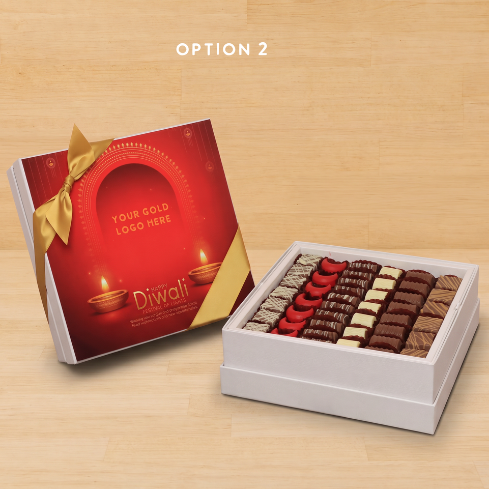 Happy diwali candle lights designed premium chocolate hard box