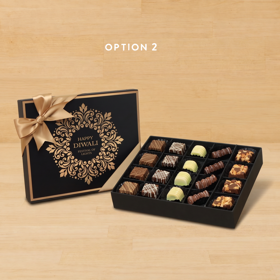 Happy Diwali Festival of Lights ornament designed premium chocolate 20P hard box