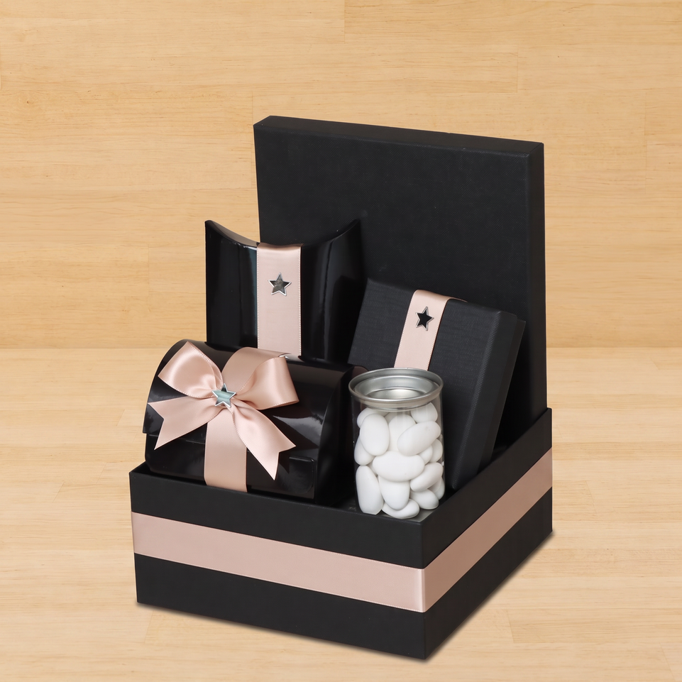 Elegant chocolate & sweets black medium hamper