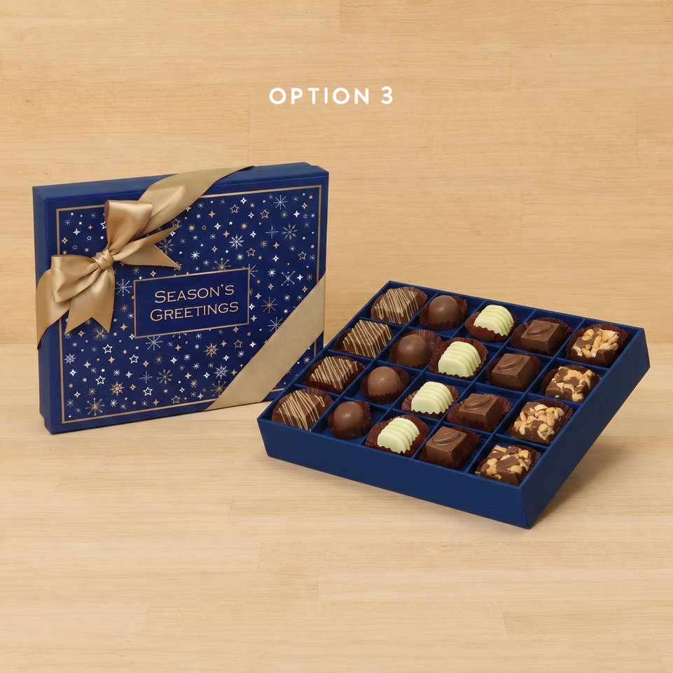Season's greetings Stars designed premium chocolate 20P hard box