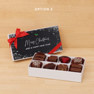 Set of 6 Merry Christmas snow flake designed premium chocolate 8-piece hard box