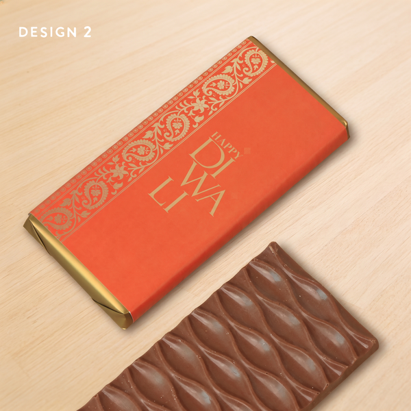 Set of 10 Happy Diwali designed plain milk chocolate bar