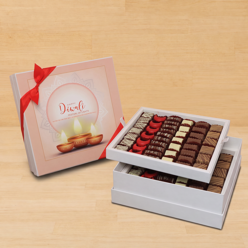 Festival of lights diwali designed premium chocolate 2-layer hard box