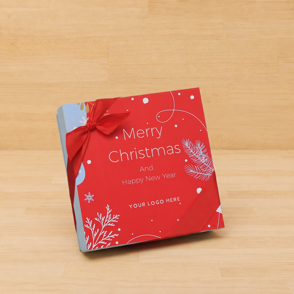 Set of 5 corporate customized merry christmas designed premium chocolate 9p hard box