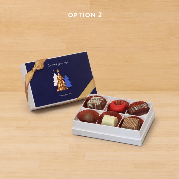 Set of 8 corporate customized season's greetings designed premium chocolate 6p hard box