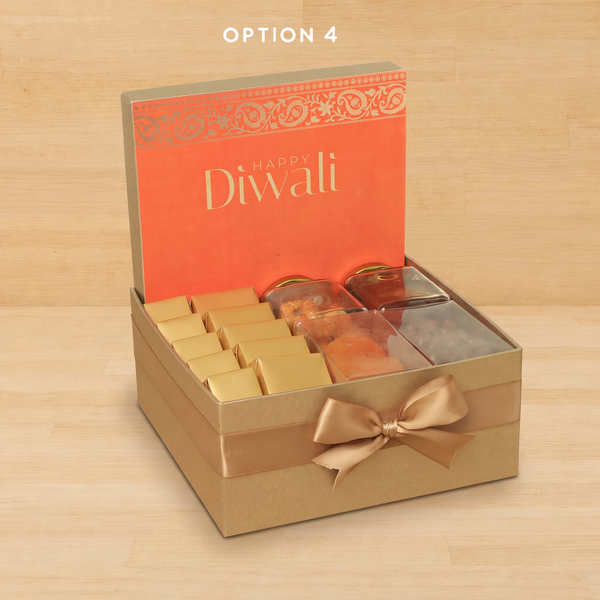 Happy Diwali customized with chocolate & sweets medium hamper
