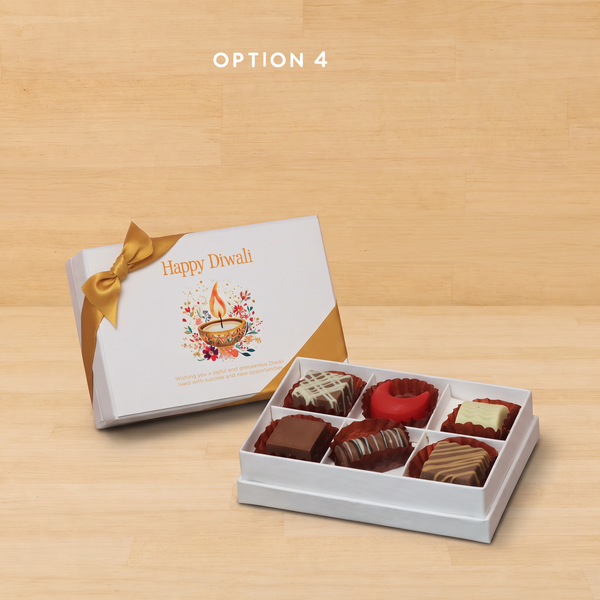 Set of 8 Happy diwali floral candle designed premium chocolate 6P hard box