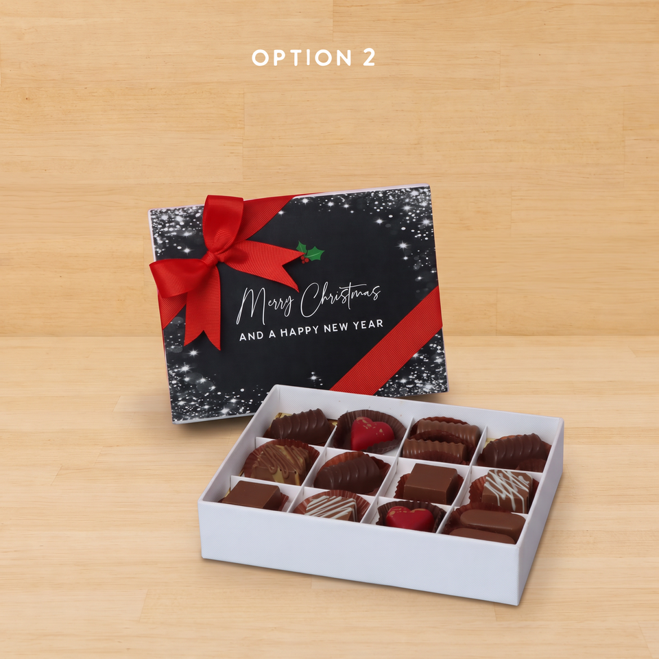 Merry Christmas snow flakes designed premium chocolate 12P hard box