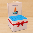 Happy diwali candle blue designed premium chocolate large hamper