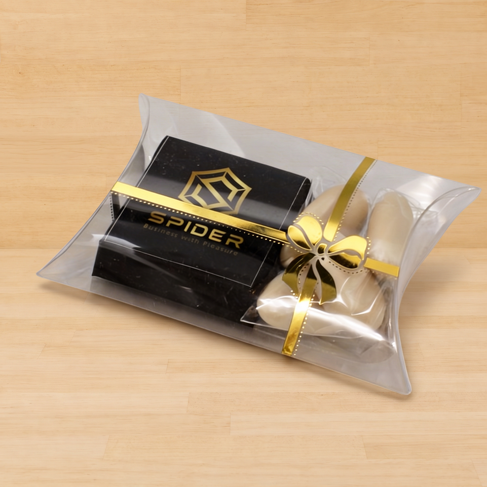 Set of 20 Corporate branded chocolate & almond dragees clear box