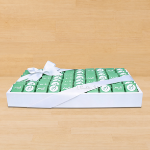 Corporate branded chocolate leather tray